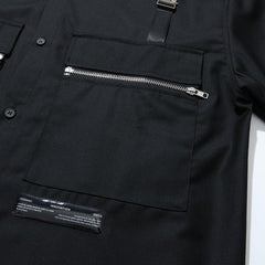 Big Pocket Zip Up Long Sleeve Shirt