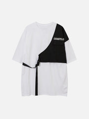 Fake Two Vest Patchwork Tee