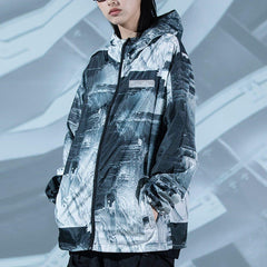 Wave Texture Print Jacket