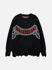 Letters Ripper Hole Sweater