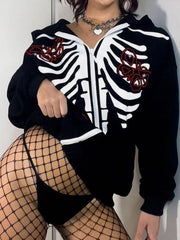 Butterfly Skeleton Print Hoodie