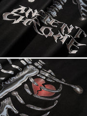 Skeleton Broken Heart Print Tee
