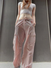 Low Waist Drawstring Cargo Pants