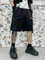 Patchwork Ribbon Cargo Shorts