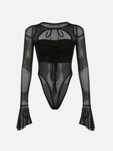 Horn Sleeve Mesh Bodysuit