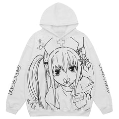 Anime Nurse Girl Print Hoodies