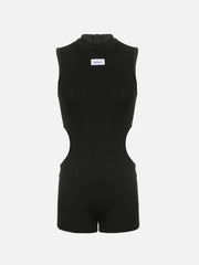 Half Turtleneck Label Jumpsuit