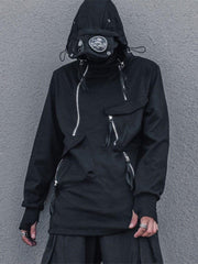 Dark Zipper Multi-pocket Sunglasses Hoodie