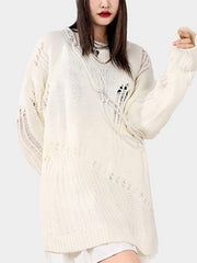 Ripped Hole Knitted Sweater