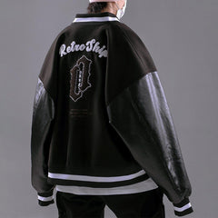 Stitching PU Sleeve Varsity Jacket