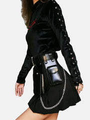 Fanny Pack Chain PU Skirt