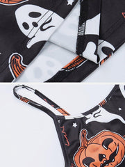 Pumpkin Ghost Print Dress