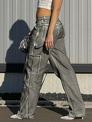 Multi Pockets Washed Jean