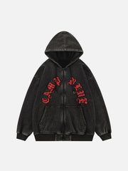 Skeleton Letters Washed Hoodies