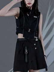 Reflective Strip Zip Up Vest