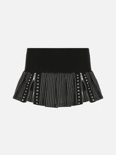Striped Zipper Patchwork Skirt