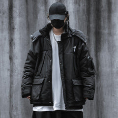 Hidden Flowers Zipper Winter Coat