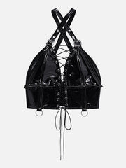 Tie Rope Buckle PU Vest