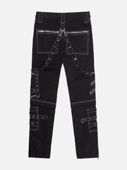 Punk Open Thread Chain Pants