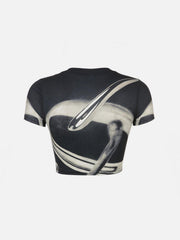 Abstract Droplet Print T Shirt