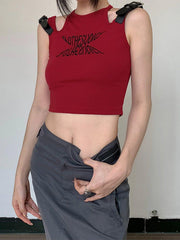 Hollow Belt Shoulder Buckle Vest