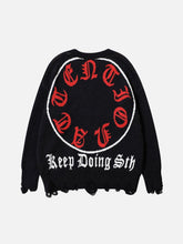 Letters Ripper Hole Sweater