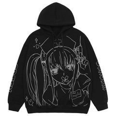 Anime Nurse Girl Print Hoodies