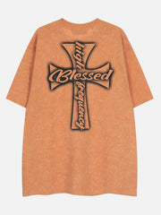 Washed Cross Letters Graphic Tee