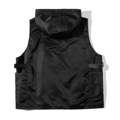 Multi Pockets Zip Up Hooded Tactical Vest