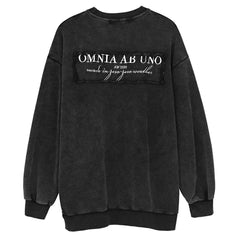 Dark Solid Patchwork Print Wash Sweatshirt
