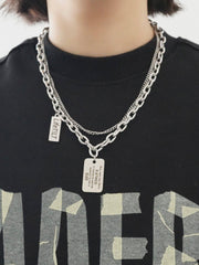 Square Letters Double Layer Necklace