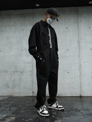 Embroidery Gothic Alphabet Jumpsuit