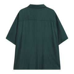 Multi Pockets Zip Up Short Sleeve Shirt