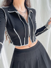 Sewing Thread Long Sleeve T Shirts