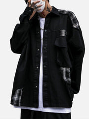 Plaid Patchwork Long Sleeve Shirt