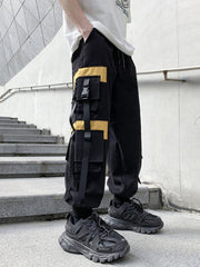 Techwear Patchwork Pockets Ribbons Cargo Pants