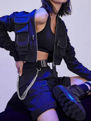 Function Multi Pockets Folds Jacket