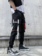 Techwear Patchwork Ribbons Cargo Pants
