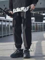 Functional Zipper Pockets Drawstring Pants