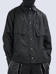 Multi-shape Zipper Buttons Jacket