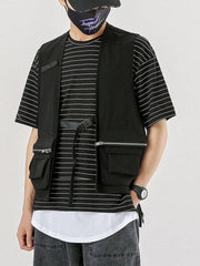 Combat Zipper Pocket Cardigan Vest
