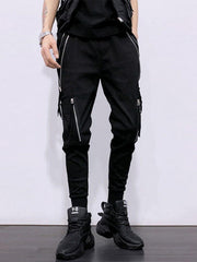 Function Double Zipper Pockets Cargo Pants