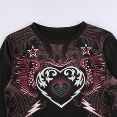 Love Totem Print Long Sleeve T Shirt