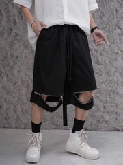 Zip Up Pant Leg Shorts