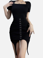 Irregular Personalized Buckle Dress