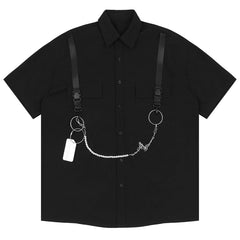Dark Ribbon Chain Shirt