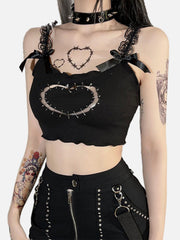 Lace Suspenders Vest