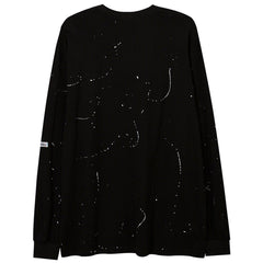 Splash Ink Necklace Letters Print Sweatshirt