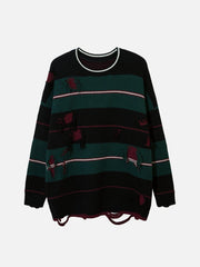 Stripe Hole Sweater