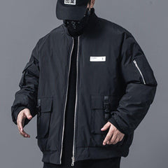 Functional Labeling Bomber Jacket
